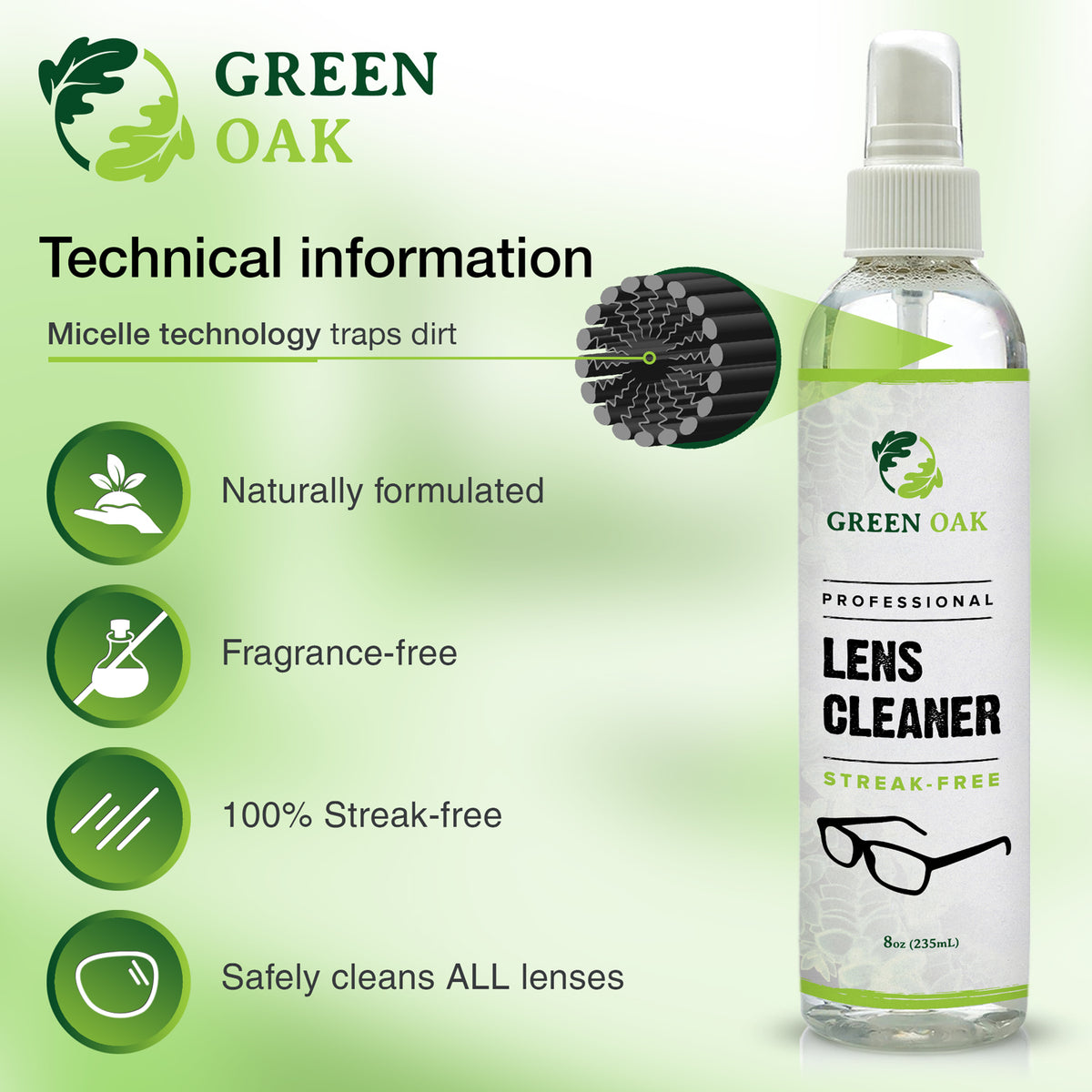 Koala Eyeglass Lens Cleaner Spray Kit | (2x) Glasses Cleaner Bottle + (2x)  Microfiber Cloth | Alcohol Free Eyeglasses, Screen, and Camera Cleaning Kit